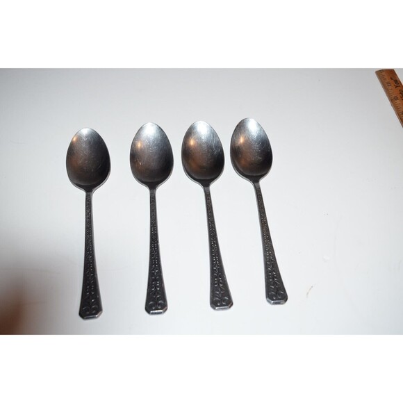 Interpur Stainless Flatware Japan FLORENZ 4 petal pattern Place Oval Soup spoons - Picture 6 of 6